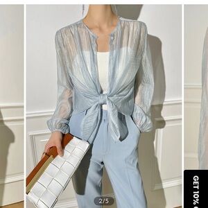 Elegant Sheer Blue Blouse